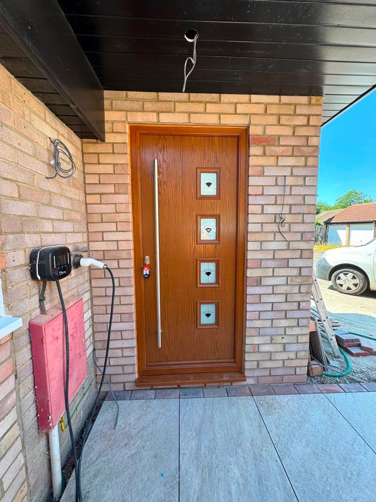 New entrance door and surrounding brickwork